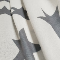 Gray Stars White Brushed Sweater Knit Fabric 56″ By The Yard Soft Cozy