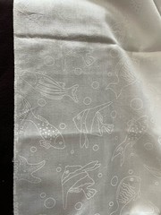 Ramblings By The Sea P&B Textiles Blender Tonal White Ocean Fish Star Fish BTY
