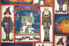HALLOWEEN CATS AND BROOMS AND FRIENDS FROM MMFAB– 100% COTTON FABRIC