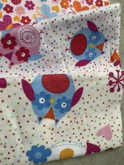 Cotton Fabric Cute Owl,Mushroom / 5Pieces 18”x 21”By Jo Ann