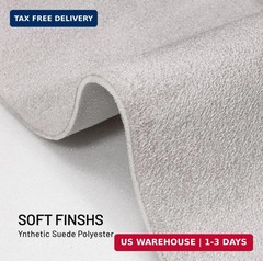 Hiksuky Suede Auto Headliner Fabric 96″ L × 58″ W with Foam Backing – Gray Inter