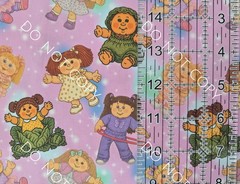 Custom 100% Cotton Woven Fabric 80s Cabbage Patch Kids Pink 1/4 Yard 9×56
