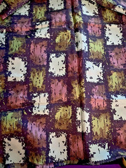 VTG `70s FUNKY Colorful Geometric Silky Synthetic 44″ X 23 Remnant