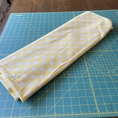 2 Y Vintage Flocked cotton poly batiste fabric DOTTED SWISS White dots on yellow