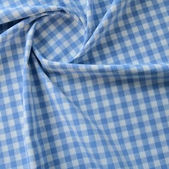 145cm Wide Yarn Dyed Cotton Fabric Blue Check Stripe Linen Look Bag Dress