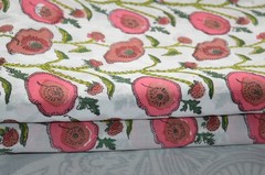NO TARRIF CHARGES 100%✅ ZK_140 Hand Block Floral Fabric 100%Cotton 5 Yard