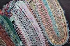Lot of 25 strips of 2-1/4″ MIXED colors, binding, quilt, cotton fabric-grab bag