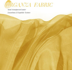 Sheer Organza Fabric by the Yard, 1 Yard X 60 Inch Wide Bridal Gold Organza Tull