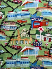 Route 66 Print Fabric By the yard. 100% cotton