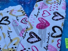 HOBBY LOBBY COTTON HEARTS LOVE FABRIC 1054 LOVE REMNANT 45″L X22″W VALENTINE’S