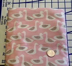 NEW Organic Cotton Flannel Fabric Pink Ducks One Yard