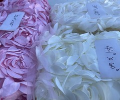 Sale! 3 Big Pcs Satin Rosette Mesh Pink & Ivory Colors For Sewing Project Art