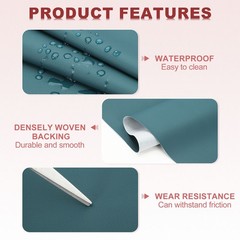 63×39.4in Faux Leather Sheets, Faux Leather Fabric Vinyl PU, Peacock Green