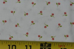 By 1/2 Yd, Red & Green Floral on Off-White Quilt Cotton, Moda, Corey Yoder, V371
