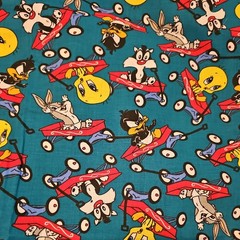 VTG 1995 Warner Bros Baby Looney Tunes Bugs, Tweety, Daffy Cotton Fabric 1.5 yds