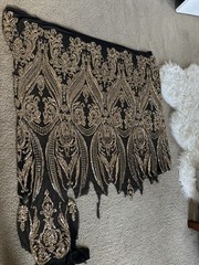 Gold Stretch Sequin/Gold Sequin on Black 4 way stretch mesh/Gold Sequin 1 Piece