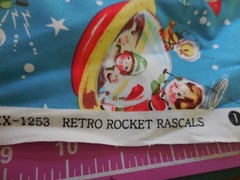 Michael Miller Rocket Rascals Cotton Quilting Fabric Blue Retro Space2 YARDS