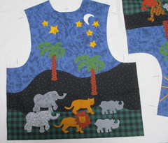 Cut & Sew Fabric Panel Noah’s Ark Vest Womens One Size XS/L Dreamspinners