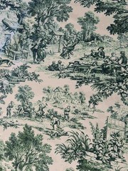 Fabric by the meter and tablecloths | Toile de Jouy model 2 various colors | height 305cm