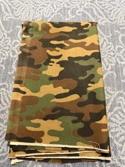 HALF YARD 100% cotton fabric by the HALF yard 18 x 44 Camo print 2 pc