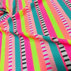 Spandex Stretch Fabric Animated Colorful Stripes print 60″ wide Swimsuit By Yard