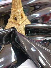 “Shiny Black Vinyl Fabric – Radiant Gloss, Sold by the Yard, Fashion”