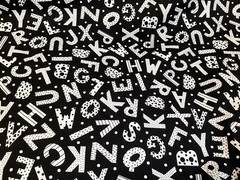 STUDIO E-BLACK AND WHITE WITH A TOUCH OF BRIGHT #5809-90-TOSSED ALPHABET – BTY