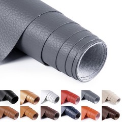 Faux Leather Vinyl Fabric by the Yard, 54″ W 0.7MM, Gray 2 Yards