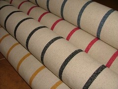 French Grain Sack Stripe Cotton Linen Look Curtain Upholstery Cushion Fabric