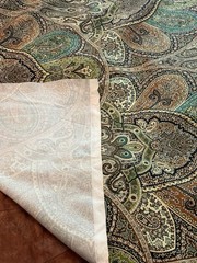 Zulaika Brown, Blue, Teal Paisley Fabric 4 Yards Total