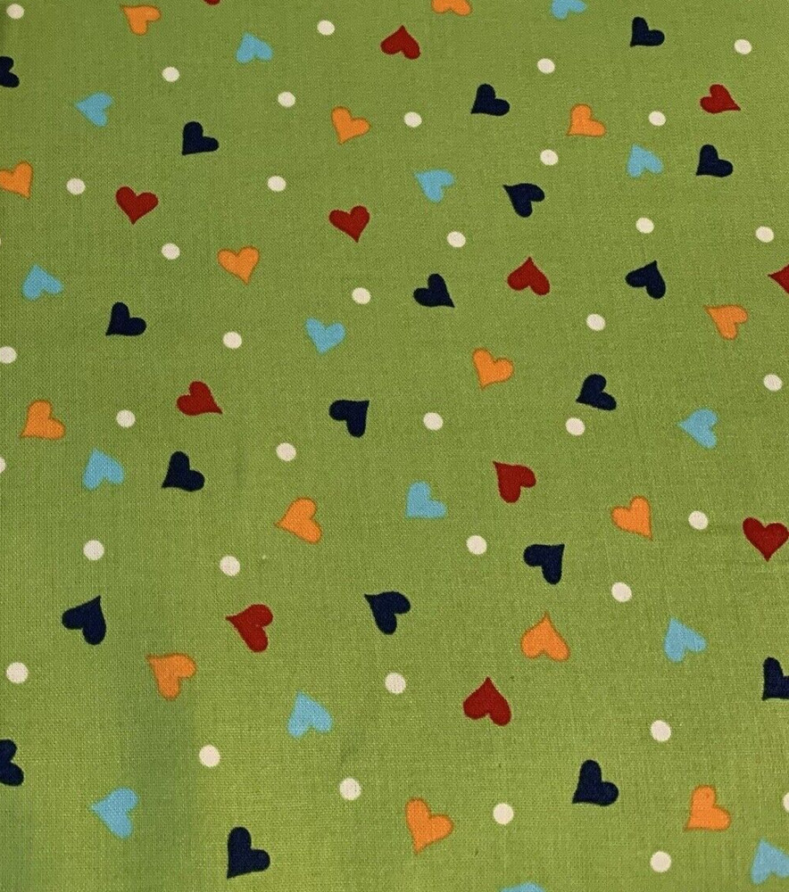 “Hugs And Kisses” By Linda Lum De Bono For Henry Glass Fabrics Hearts OOP 2 Yds