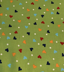 “Hugs And Kisses” By Linda Lum De Bono For Henry Glass Fabrics Hearts OOP 2 Yds