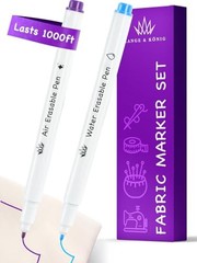 Lange & König 4x Heat Erasable Fabric Marking Pens for Sewing – 4 Pens + 8