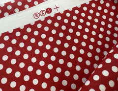 Assorted 3 Pieces of Fabric Red Polka Dots and Green Checked 3 1/2 Yards Total