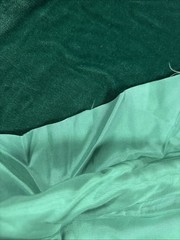 2 Pieces Velveteen Fabrics Green & Blue