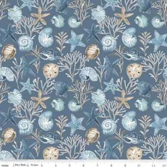 Blue Escape Coastal Cotton Romance Quilt Kit Backing Free Pattern 74″x87″