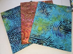 3 Yd Batik High Quality Cotton Fabric Lot Variegated Blue Green Fuchsia Brown