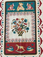CUDDLE PRINT~Fabri Quilt~FABRIC PANEL~Country Folk Art~CALICO~Geese~PULL TOYS~