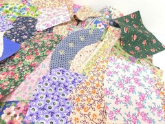 Floral Squares, Remnants & Strips, 100% Cotton Fabric – 2 lbs 11 oz Bundle