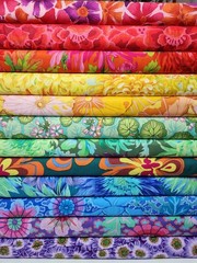 Kaffe Fassett Flowers Fat Quarter Fabric Bundle Set Free Spirit Cotton 12 Pcs