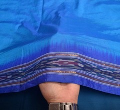 Sushila Vintage Turquoise Woven Sari Remnant Scrap Pure Silk 5YD Craft Fabric