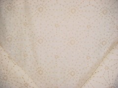 9-1/4Y Kravet 9533 Cream Gold Embroidered Linen Starburst Upholstery Fabric