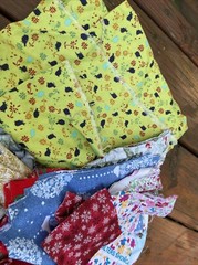 Over 3.5 Pounds of Cotton Fabric Quilting Cut Scraps Squares Remnants