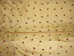 1-5/8Y Lee Jofa Embroidered Ladybird Silk Sun Drapery Upholstery Fabric