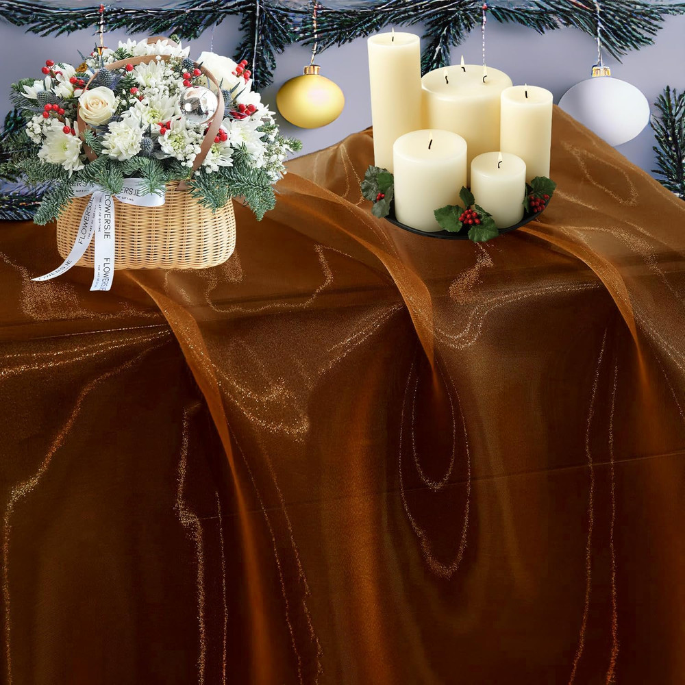 Bronze Organza Fabric, 10 Yards Continuous, 45” Wide, Wedding Party Decoration I