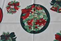 36″ x 44″, Vintage, Red & Green on White Christmas Craft Panel, Wamsutta, P8763