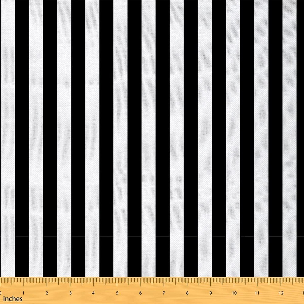 The Yard Black and White Striped Upholstery Fabric, 1 Yard, Multi 521