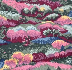 VTG Spring Industries Landscape Fabric Mountains Trees Pastel BTY 90s Cotton