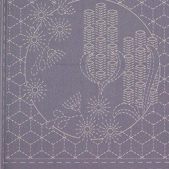 Patchwork Quilting Sewing Fabric Sashiko Botanical Navy Panel 50x110cm