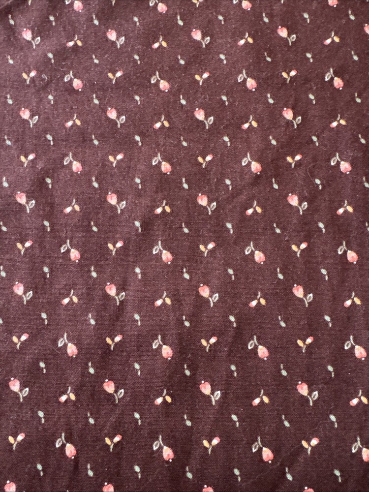 Vintage Brown Orange Ditzy Floral Cotton Fabric BTHalfY #36